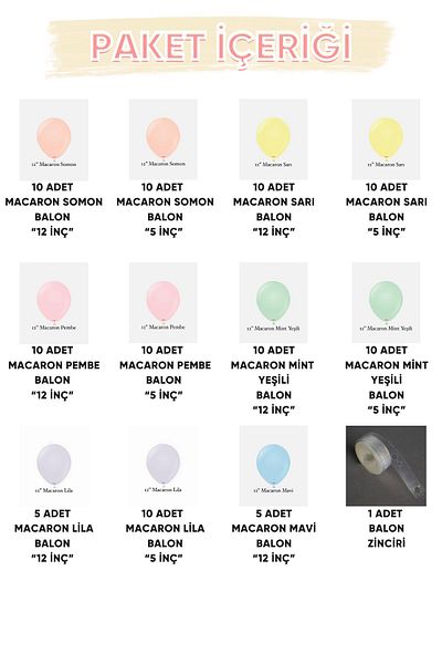 Gold Center My Party Set^^ MacSalmon* MacYellow* Mac. Blue* MacMint Green* MacLilac* MacPink 100 Balloons