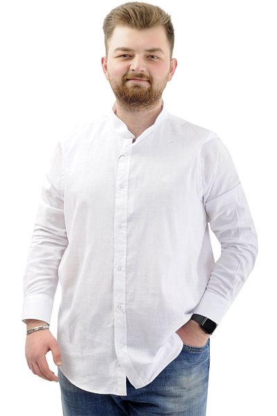 ModeXL Cămașă pentru bărbați - Mode XL, mărime mare, mânecă lungă, in Lycra, U20385 alb