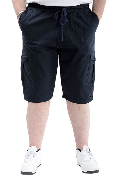 ModeXL Ανδρικό Capri - Mode XL, Μεγάλο Μέγεθος, Τσέπη Cargo, Δέσιμο στη μέση, Σκούρο Μπλε 21404