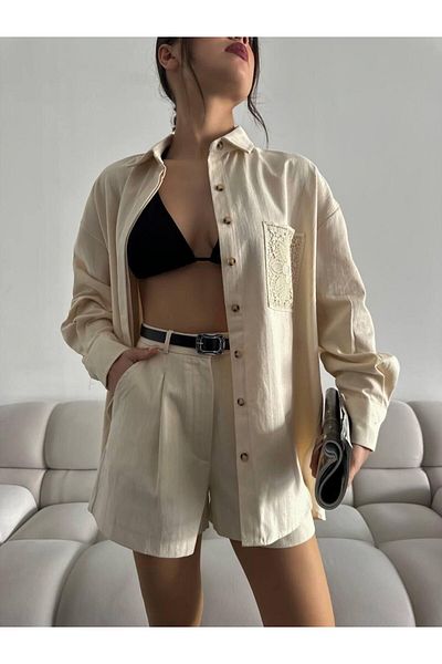 ASM Fashion Linen Shorts - Women'S, Belted Model