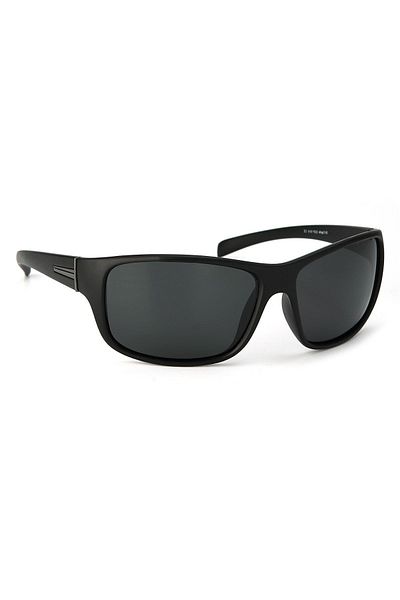 Di Caprio Matte Black Men's Curved Polarized Glass Sunglasses