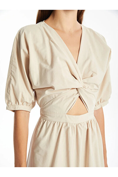 LC Waikiki Dámské šaty A-Line s výstřihem do V – Krátký rukáv