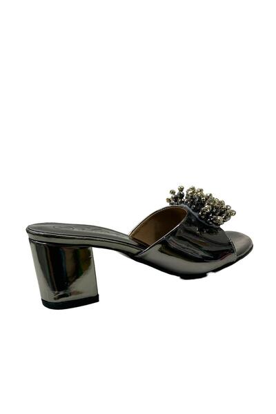 Tuğba Ortopedi Βραδινό φόρεμα γυναικείες παντόφλες με τακούνι Platinum Stone TH26