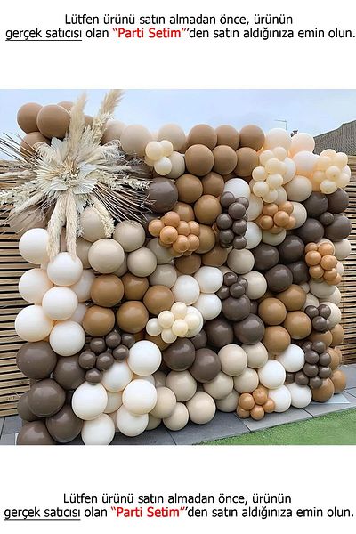 Gold Center My Party Set^^ Chocolate Brown* Caramel* Sea Sand* White 100 Balloon Set