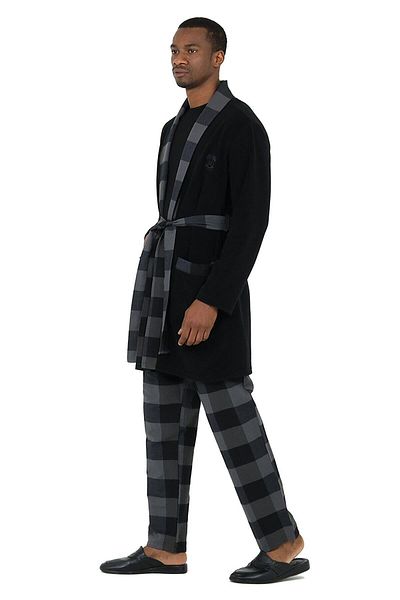 D'S Damat Ανδρικό σετ Röpteşambir από μαύρο φλις - 504002