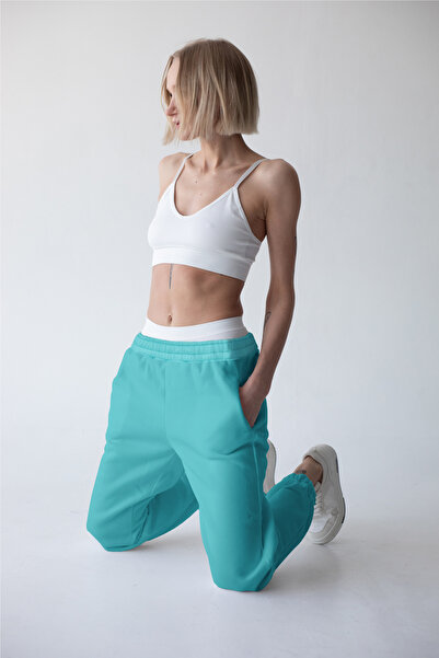 Vatkalimon Turquoise Pocket Oversize Sweatpants