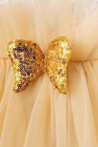 Harry&Millie 6 Month Baby Girl Dress with Sequin Tulle and Angel Wings - Wedding Evening Dress