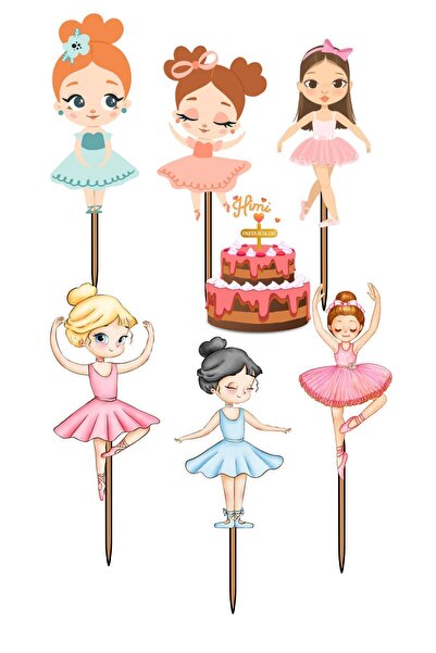 Himi Pasta Süsleri Ballerina Gymnastics Birthday Cake Decorations Girl Boy Ki...