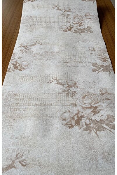 BAŞYAPI DİZAYN Kahverengi Çiçek Desenli Ithal Duvar Kağıdı (5m²)