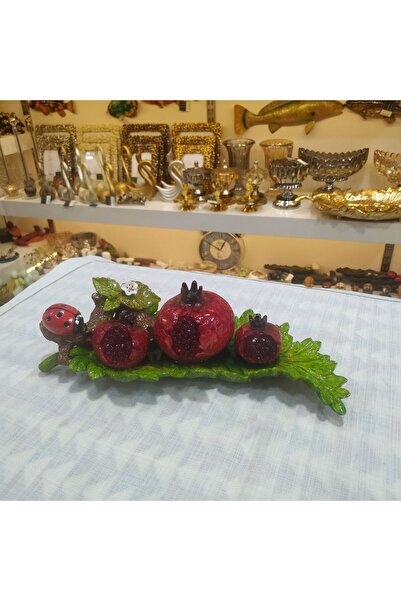 Gold home design Dekoratif Nar Figürlü Tabak