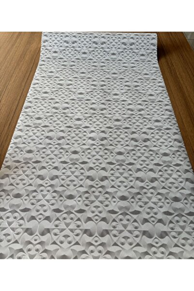 BAŞYAPI DİZAYN Gri 3 Boyutlu Geometrik Desen İthal Vinly Duvar Kağıdı (5m²)