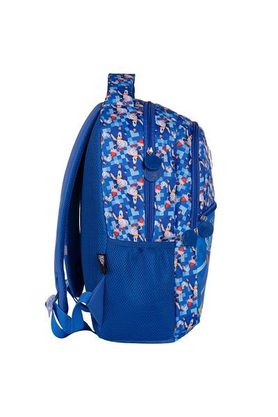 WİGGLE Rucsac de școală pentru copii Sonic The Hedgehog Blue - Dimensiune mare, cu 3 buzunare cu compartimente
