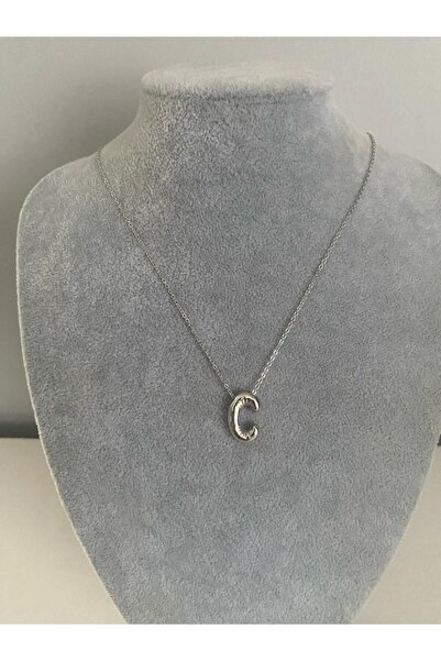 Judas Takı Silver Color Letter C Balloon Necklace - Initial Necklace