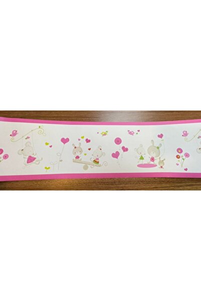 BAŞYAPI DİZAYN Pembe Ayıcıklı Desenli Bordür (5mx18cm)