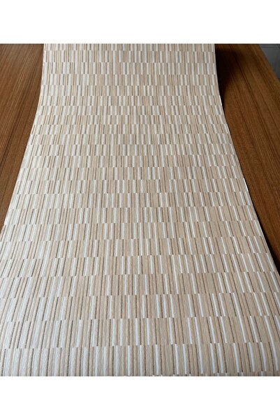 BAŞYAPI DİZAYN Krem Üzeri Beyaz-gümüş Simli Desenli Ithal Duvar Kağıdı (5m²)