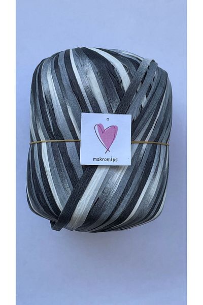 Makromİps PREMIUM MIX SOFT RAFFIA - 50gr 65m Μαλακή τσάντα, Πολύχρωμη και Φυσική Μαρμάρινη