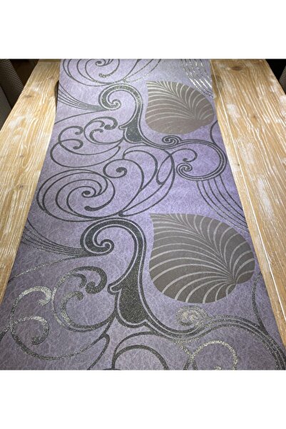 BAŞYAPI DİZAYN Mor-gold Yaprak Desen Ithal Vinly Duvar Kağıdı (5m²)