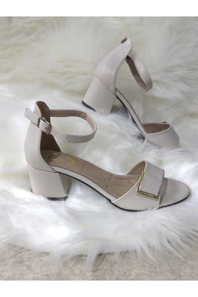 İmerShoes Sandale de zi cu zi pentru femei bej Catarama Cu toc gros Glezna Deget de la picioare Talpa confortabila 209