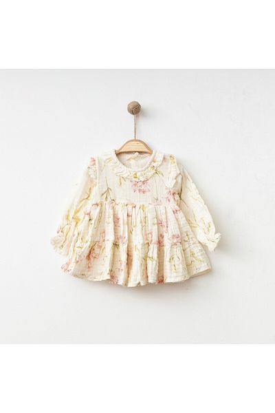 CFR Kids Baby Girl Muslin Dress - Soft Woven, Organic Cotton 1003001