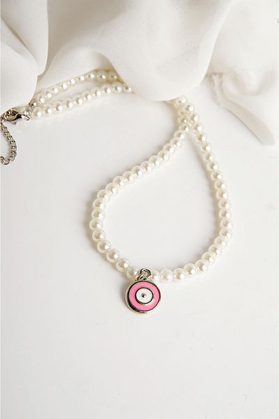 EUROMODA Pearl Necklace and Earring Set - Evil Eye Design