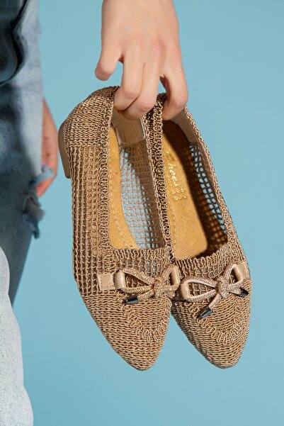 bakka shoes عارية الباليه الحجر الخوص