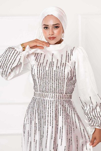 EBRUTESETTÜR Stone DeTailed Princess Evening Dress