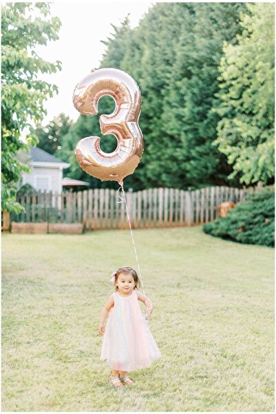 parti store 3 Years Old Rose Number Balloon Number 100 Cm