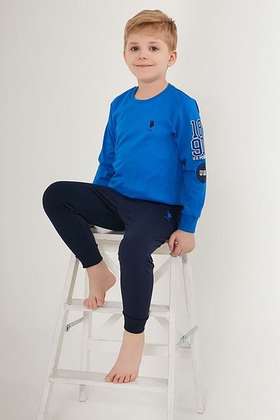 U.S. Polo Assn. BAZA. Polo Assn. US1522 Set de pijamale cu mânecă lungă cu licență pentru băieți