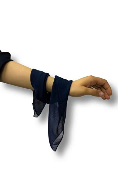 MinaCarin Navy Blue Chiffon Scarf