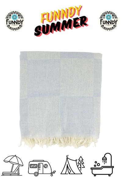 FUNNDY SUMMER Checkerboard Patterned Loincloth Beach Towel - 70x155 Cm