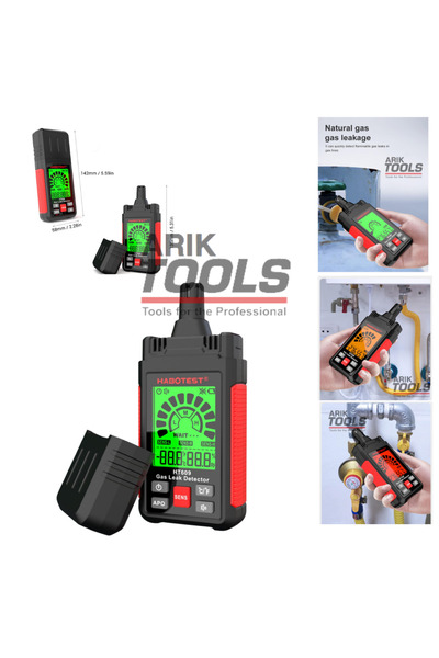 ARIKTOOLS Gaz Kaçak Dedektörü LCD Ekranlı Yanıcı Gaz Dedektörü Sesli ve Görsel Alarm