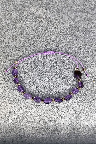 NehirTaş Certified Adjustable Macrame Amethyst Stone Natural Stone Bracelet