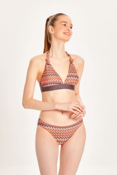 TOO SALTY SWIMWEAR KADIN ÇOK RENKLİ TOPARLAYICI BOYUNDAN BAĞLI KLASİK BEL BİKİNİ TAKIMI 24S107ST