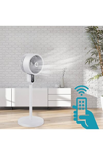 Enshall Dönebilen Vantilatör Boyu Ayarlanabilir  Kumandalı Sessiz Hava Soğutu...
