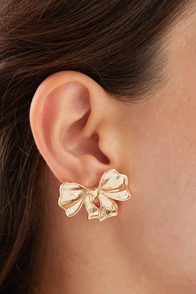 Elika Silver Bow Model EarrinGs - Detailed