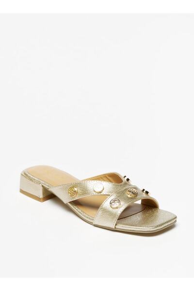 Flora Bella by Shoexpress Metal Stud Embellished Strap Slide Sandals