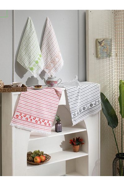 Çapa Home 6-Piece Special Gift Daily Door Premium Quality Kitchen Towel & Napkin 40X60