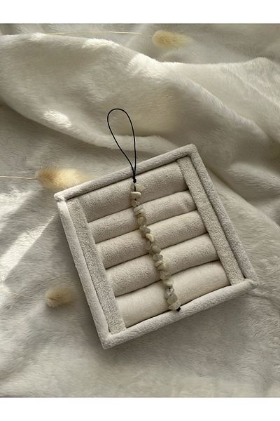 PelvedDesign Moon Stone Natural Stone Charm Phone Lanyard