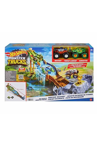 HOT WHEELS HGV14 Monster Truck Renk Değiştiren Araçlar Timsahtan Kaçış Oyun Seti