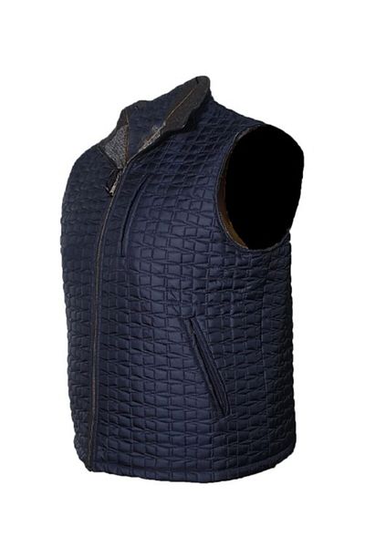 Extreme Men's Navy Blue Large Size Quilted Hooded Winter Vest