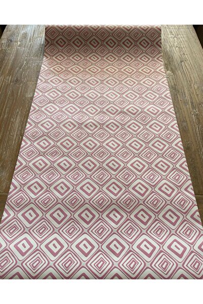 BAŞYAPI DİZAYN Beyaz-pembe Geometrik Desenli Ithal Duvar Kağıdı (5m²)