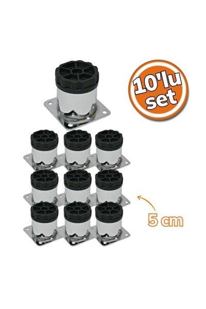 SYM Metal Yuvarlak Ayak Krom 5cm 10'lu Set