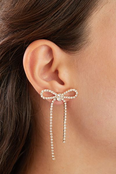 Elika Silver Waterway Bow Model Earrings