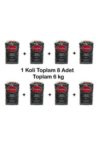 Tanay Ceylon Ithal Sri Lanka Siyah Yaprak Seylan Çayı Kaçak Çay 750 gr X 8 Adet (6.000 GR)