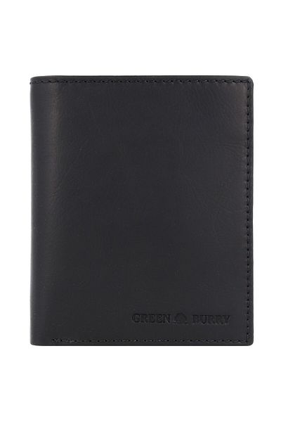 Greenburry Pure Black Wallet RFID protection Leather 10.5 cm