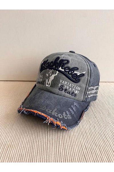 CosmoOutlet Unisex Navy Blue Rebel Hat - Embroidered and Washed, Adjustable on the Back