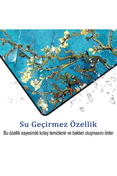 AsMat Paw Mause Pad ve Bardak Atlığı Takımı.Sulu Boya Çiçek Temalı MausePad(fare) ve Bardak Altlığı