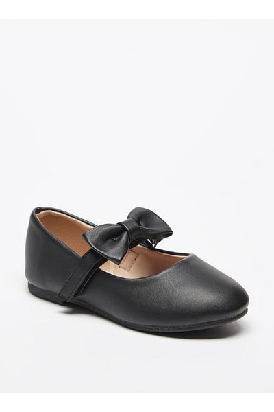 Flora Bella by Shoexpress Flora Bella Bow Accented Mary Jane Shoes with Hook and Loop Closure