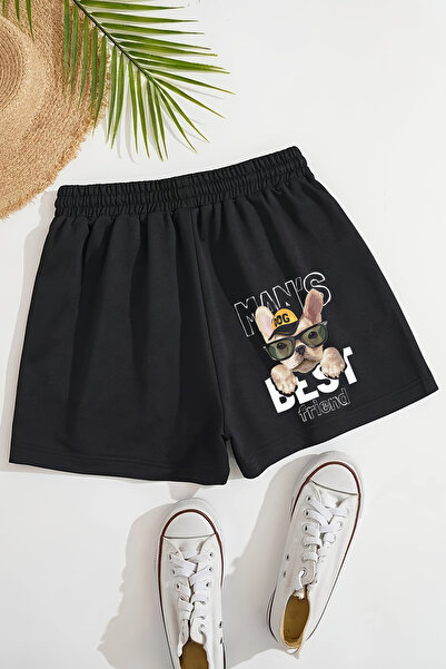 MYADA شورت قطني للأطفال مطبوع عليه كلب أفضل صديق للرجال