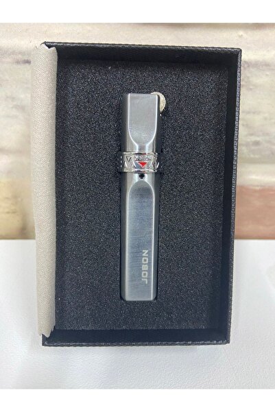 Ne Arasak Jobon Marka Tek Ince Ateşlemeli Gri Renk Isme Özel Çakmak